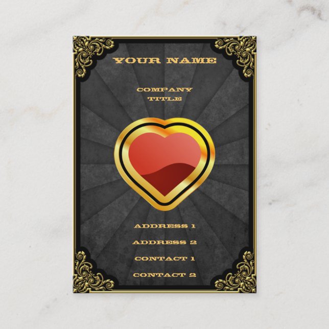 Gold Ace of Hearts Business Card (Front)