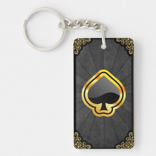 Gold Ace of Spades Keychain