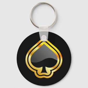 Gold Ace of Spades Keychain