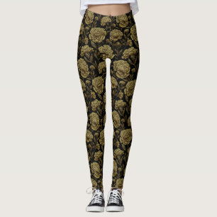 Gold Active Wear Carnation Themed Gift Sets For Leggings