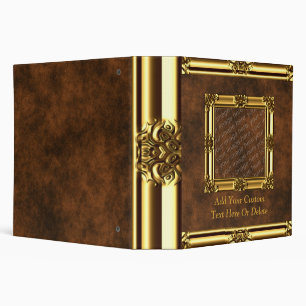 Gold Add Your Photo Leather Look Binder