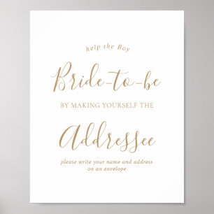 Gold Address an Envelope Baby Shower Sign
