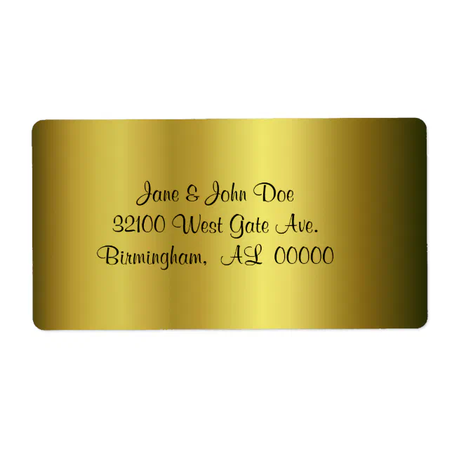 Gold Address Shipping Labels | Zazzle