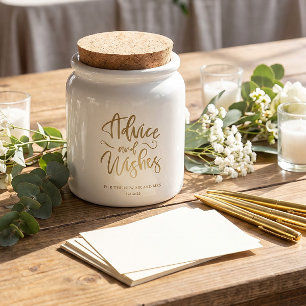 Gold Advice and Wishes Wedding Mason Jar