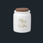 Gold Advice and Wishes Wedding Mason Jar<br><div class="desc">This Personalized Advice and Wishes jar will be great for a wedding or a bridal shower. Can be personalized with the future bride's and groom's name and the date of the event.</div>