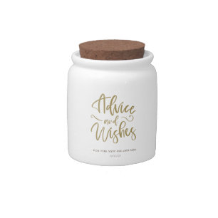 Gold Advice and Wishes Wedding Mason Jar