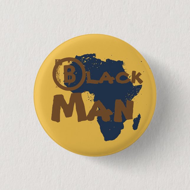 Gold Africa BlackMan button (Front)