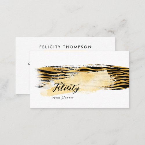 Gold African Skin Brush Strokes Business Card