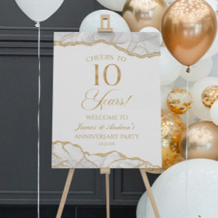 Gold Agate 10th Anniversary Party Welcome Sign