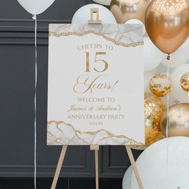 Gold Agate 15th Anniversary Party Welcome Sign (Creator Uploaded)