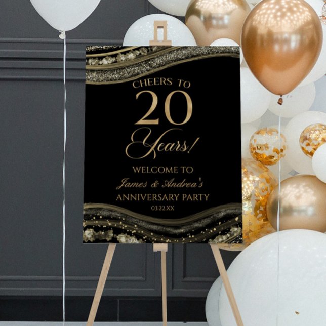 Gold Agate 20th Anniversary Party Welcome Sign (Creator Uploaded)