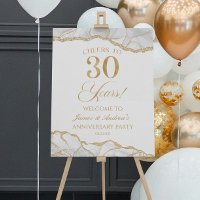 Gold Agate 30th Anniversary Party Welcome Sign
