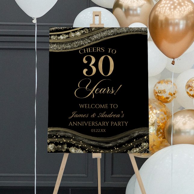 Gold Agate 30th Anniversary Party Welcome Sign (Creator Uploaded)