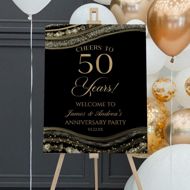 Gold Agate 50th Anniversary Party Welcome Sign (Creator Uploaded)