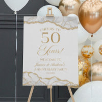 Gold Agate 50th Anniversary Party Welcome Sign