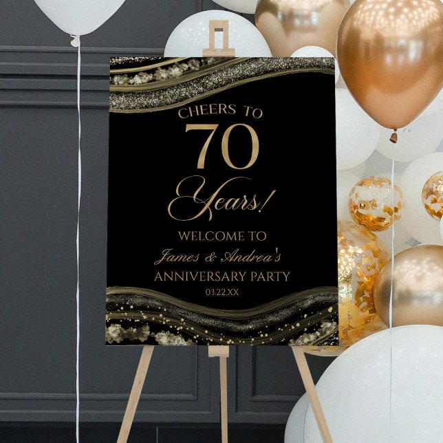 Gold Agate 70th Anniversary Party Welcome Sign (Creator Uploaded)
