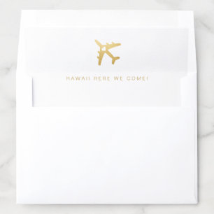 Gold Airplane Travel Theme Envelope Liner