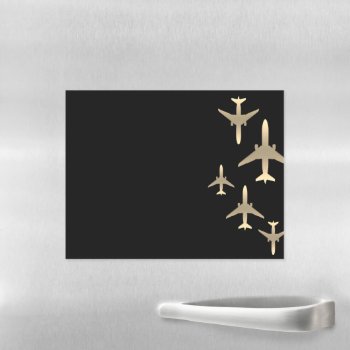 Gold Airplanes Magnetic Dry Erase Sheet by istanbuldesign at Zazzle