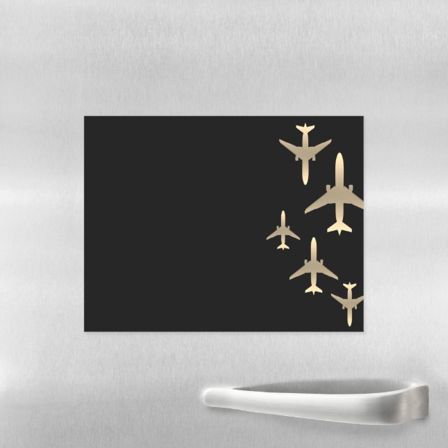 Gold Airplanes Magnetic Dry Erase Sheet (In Situ)