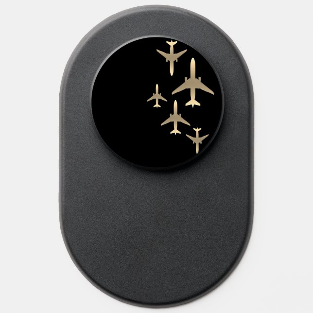 Gold Airplanes PopSocket (Popsocket)