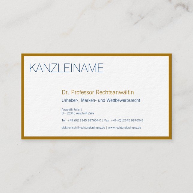 Gold Akzente Visitenkarte Business Card (Front)