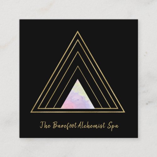   Gold Alchemy Triangle Sacred Geometry Minimal Square Business Card
