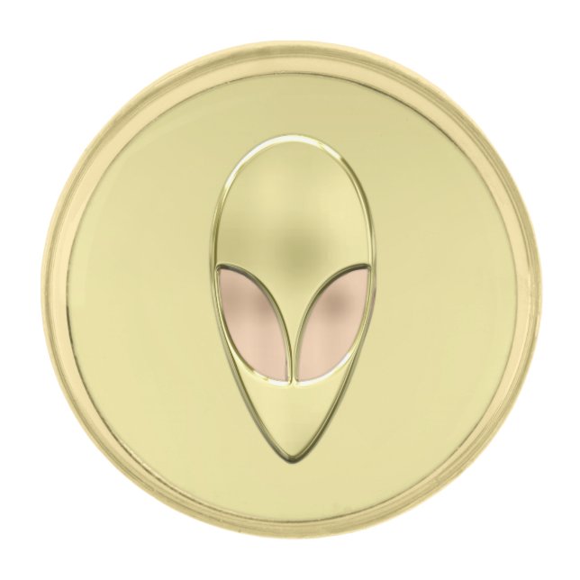 Gold Alien Gold Finish Lapel Pin (Front)