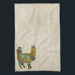 Gold Alpaca & Teal Owl Towel<br><div class="desc">Design by Nicole King ©2013 Custom Designs Available</div>