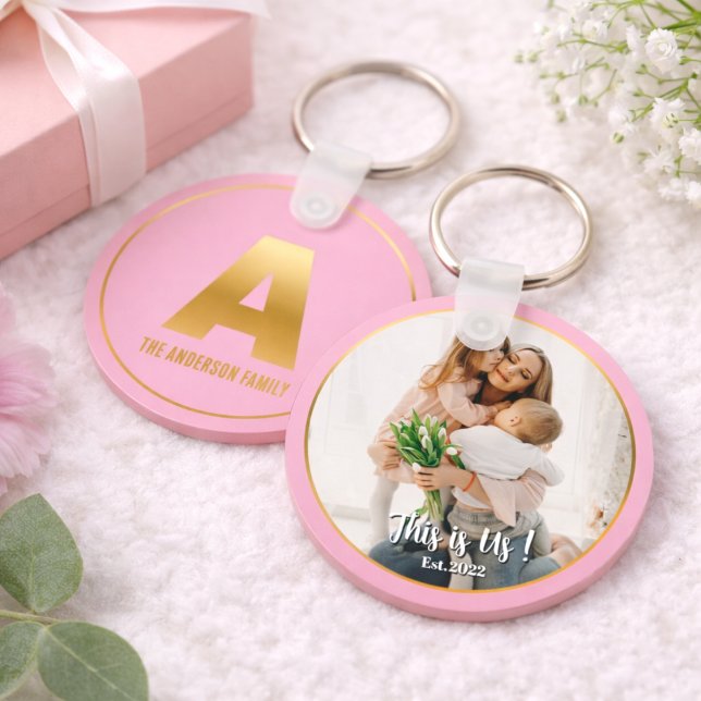 Gold Alphabet Letter Button Keychain (Creator Uploaded)