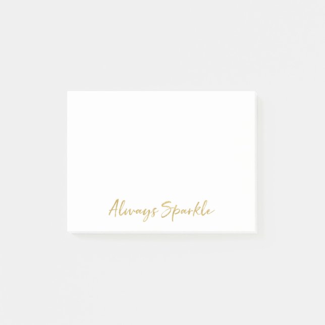 Gold Always Sparkle Post-it Notes (Front)