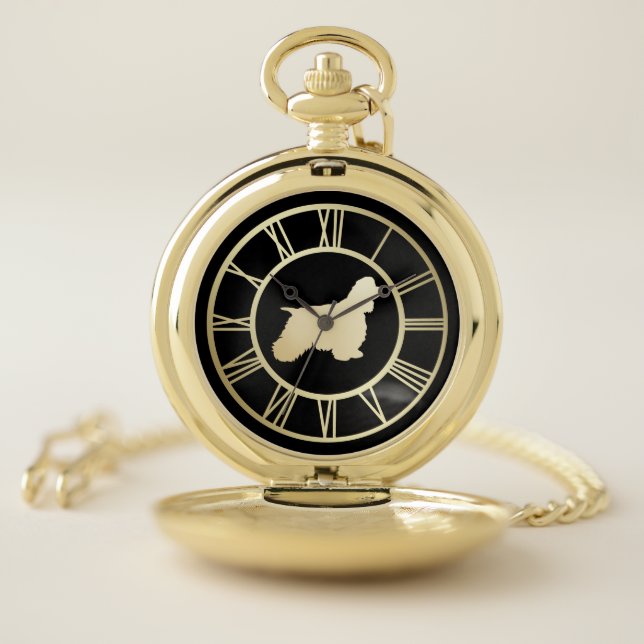 Gold American Cocker Spaniel Pocket Watch (Inside)