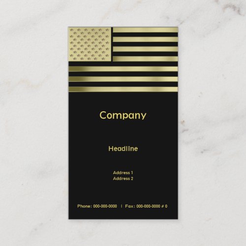 Gold American Flag Business Card