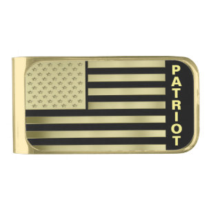 Gold American Flag Finish Money Clip