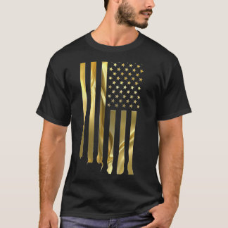 Gold American Flag T-Shirt
