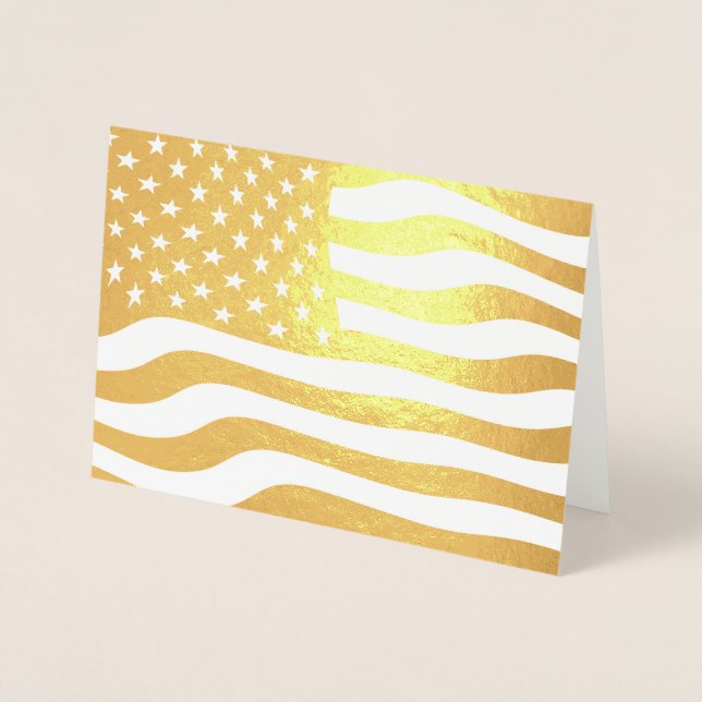 Gold American Flag USA Foil Card (Front)