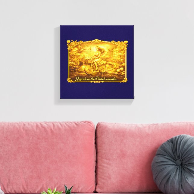 Gold Amsterdam Arched Bridges Charm Canvas Print (Insitu(LivingRoom))