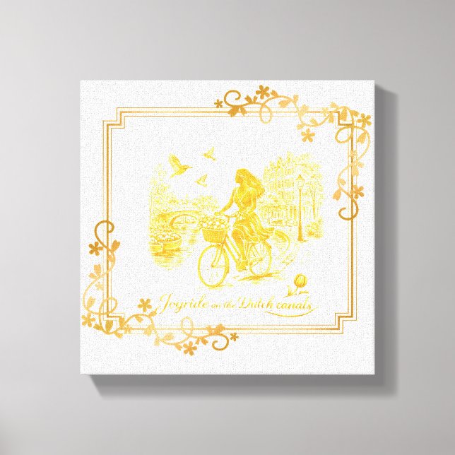 Gold Amsterdam Arched Bridges Charm Canvas Print (Front)
