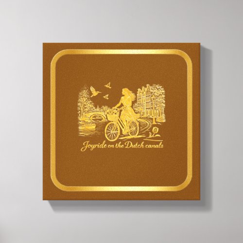 Gold Amsterdam Arched Bridges Charm Canvas Print