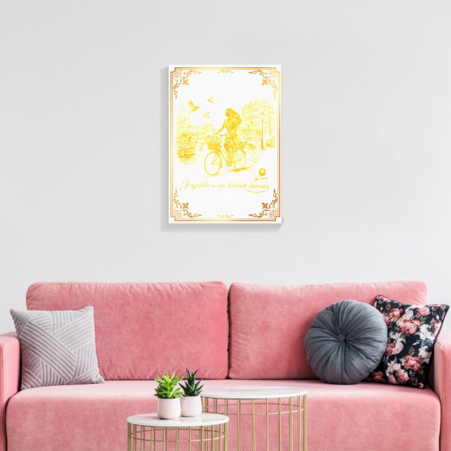 Gold Amsterdam Arched Bridges Charm Canvas Print (Insitu(LivingRoom))