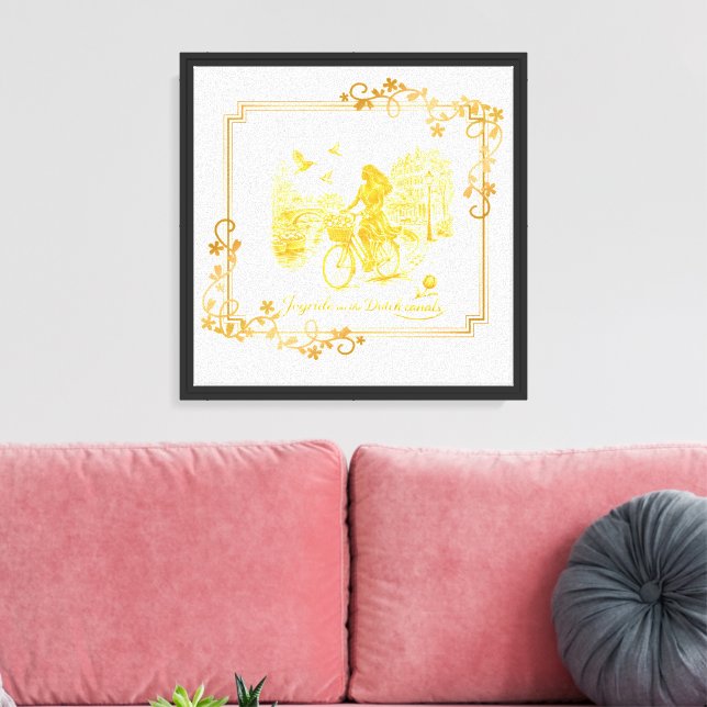Gold Amsterdam Arched Bridges Charm Canvas Print (Insitu(LivingRoom))