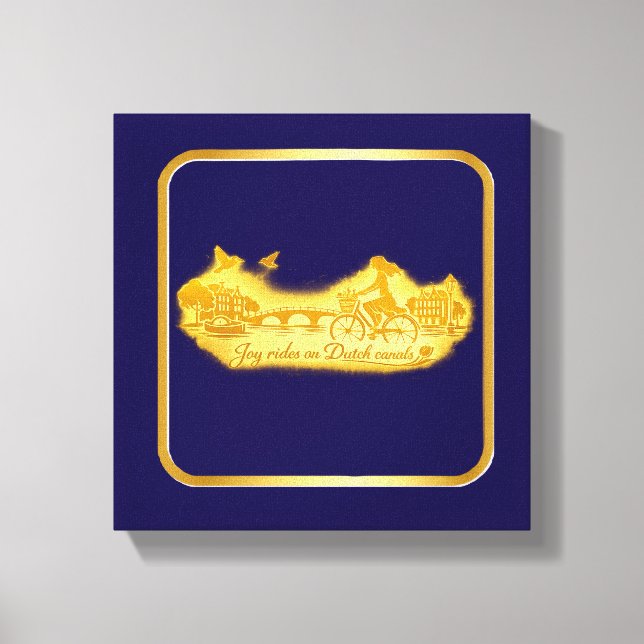 Gold Amsterdam Arched Bridges Charm Canvas Print (Front)