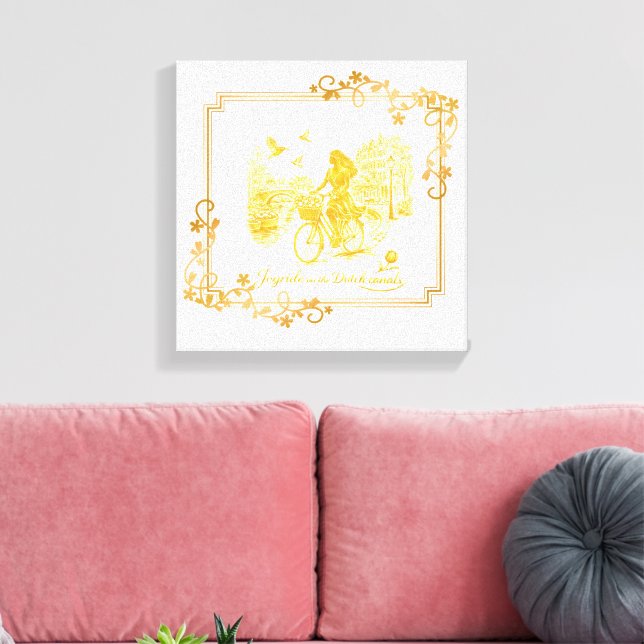 Gold Amsterdam Arched Bridges Charm Canvas Print (Insitu(LivingRoom))