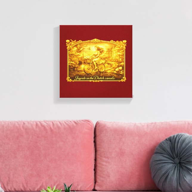 Gold Amsterdam Arched Bridges Charm Canvas Print (Insitu(LivingRoom))