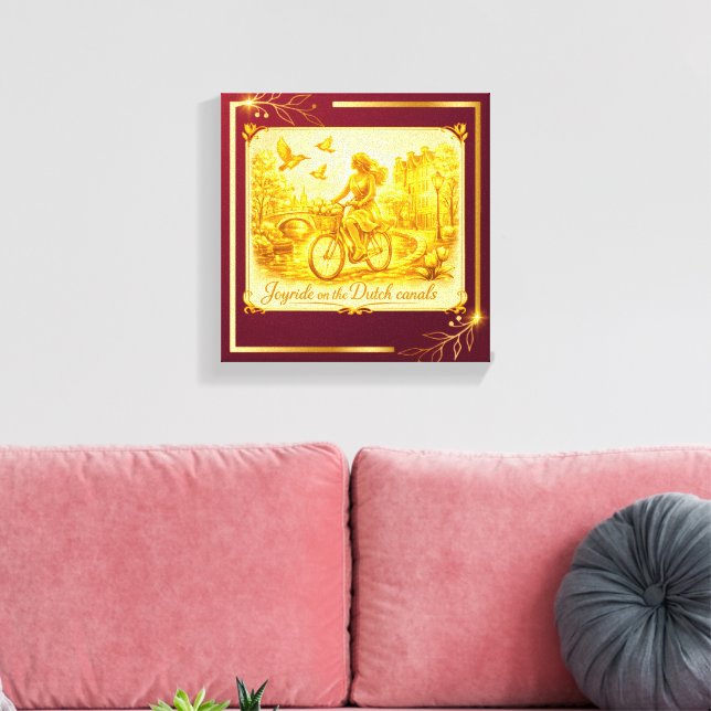 Gold Amsterdam Arched Bridges Charm Canvas Print (Insitu(LivingRoom))