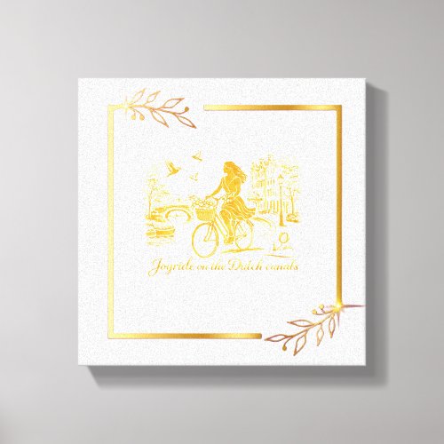 Gold Amsterdam Arched Bridges Charm Canvas Print