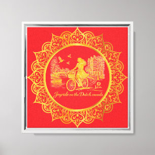 Gold Amsterdam Arched Bridges Charm Canvas Print