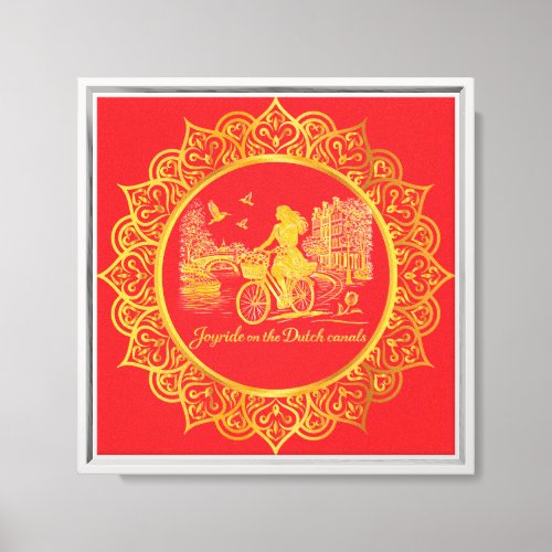 Gold Amsterdam Arched Bridges Charm Canvas Print