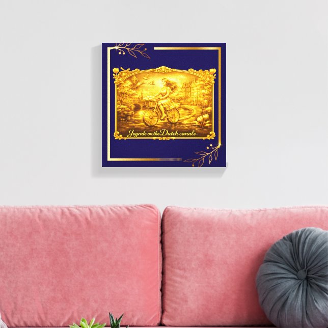 Gold Amsterdam Arched Bridges Charm Canvas Print (Insitu(LivingRoom))