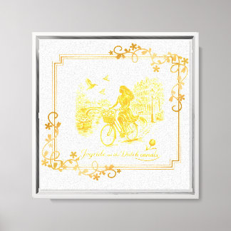 Gold Amsterdam Arched Bridges Charm Canvas Print