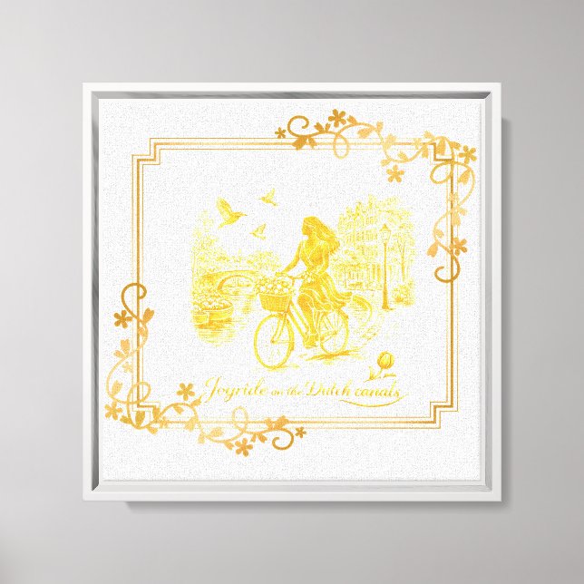 Gold Amsterdam Arched Bridges Charm Canvas Print (Front)